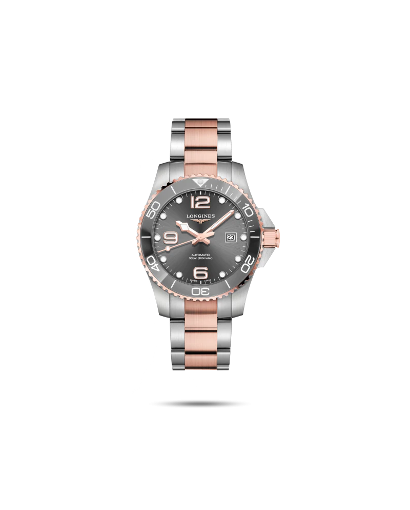 Orologio Longines HydroConquest Pvd 43 mm con Quadrante Grigio e Cinturino in Acciaio