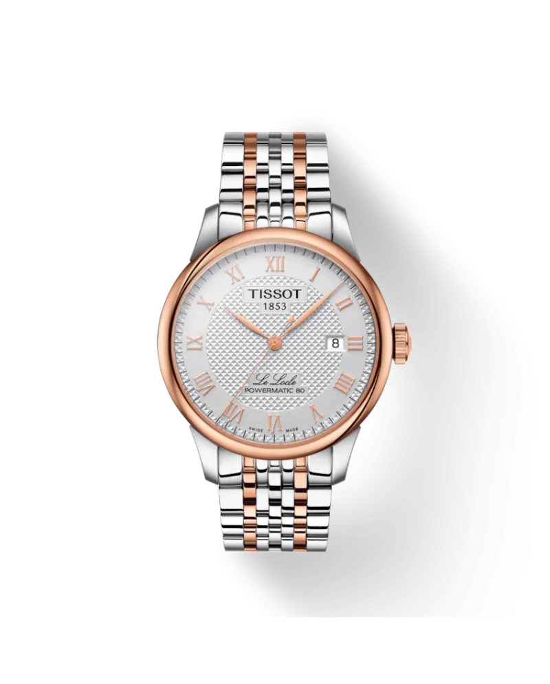 Orologio Tissot Le Locle Powermatic 80 con Quadrante Argento e Cinturino in  Acciaio Pvd Oro Rosa | Gioielleria Casella | Orologi automatici