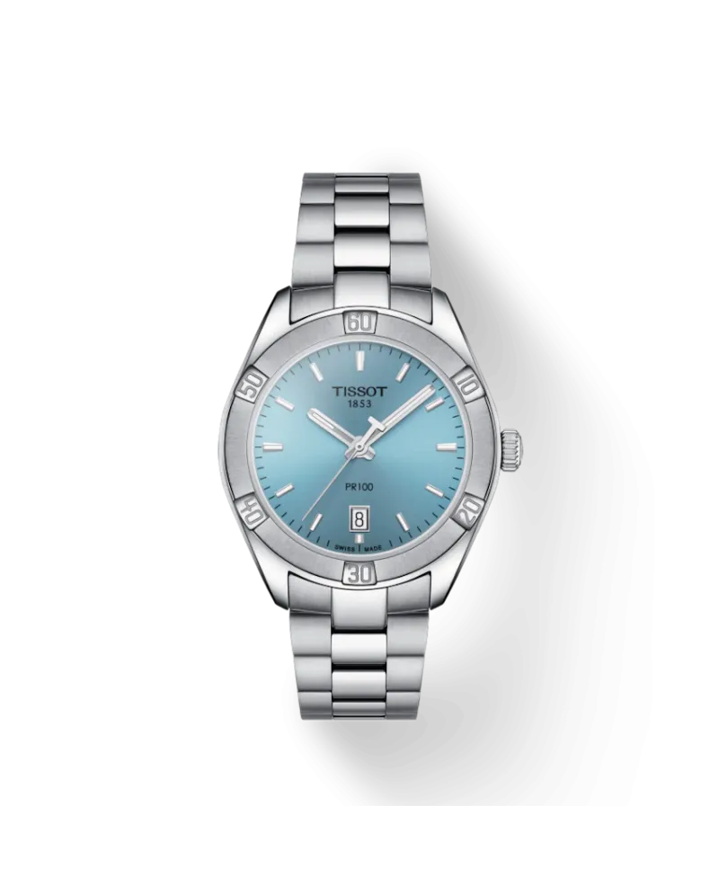 Orologio Tissot PR 100 Lady Sport Chic con Quadrante Azzurro | Gioielleria  Casella | Orologi al quarzo