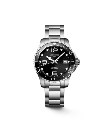 Orologio Longines HydroConquest con Quadrante Nero e Bracciale in Acciaio 39 mm