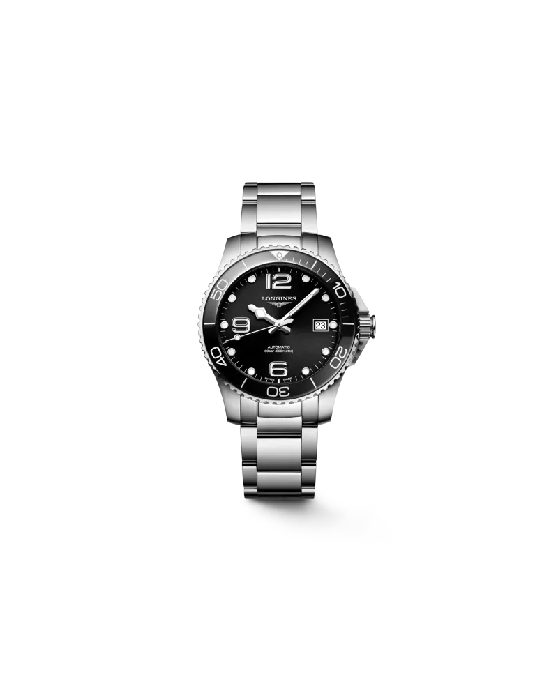 Orologio Longines HydroConquest con Quadrante Nero e Bracciale in Acciaio 39 mm