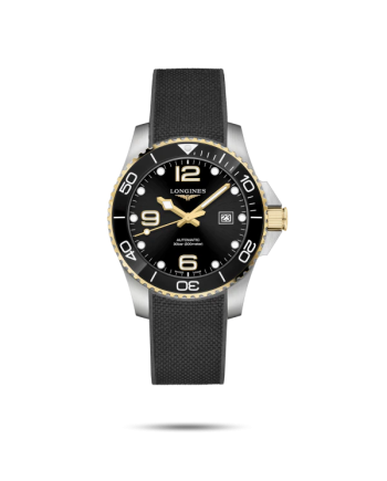 Montre Longines HydroConquest Pvd 43 mm avec cadran noir et bracelet en caoutchouc noir