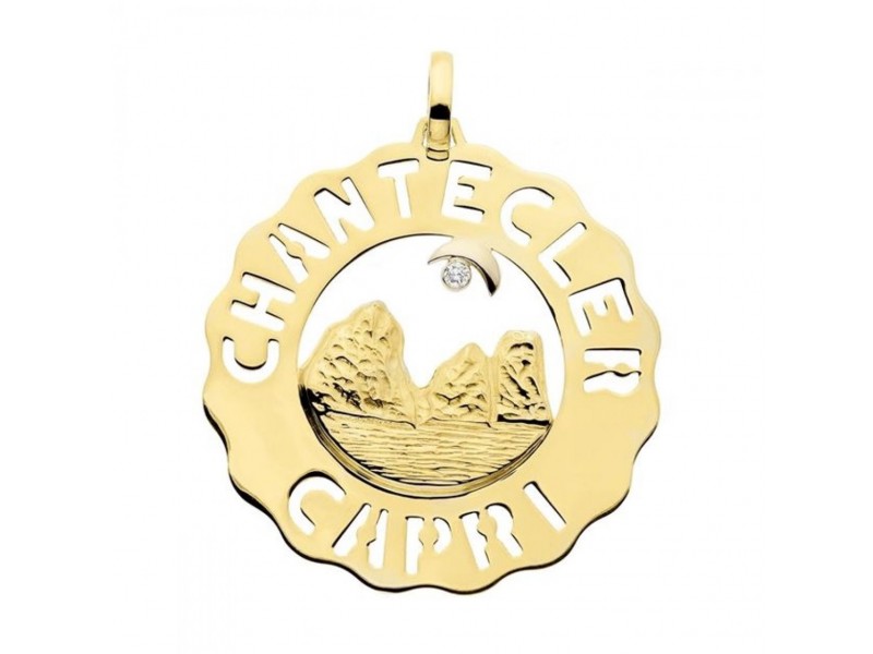 Ciondolo Chantecler Logo Grande con Faraglioni in Oro Giallo
