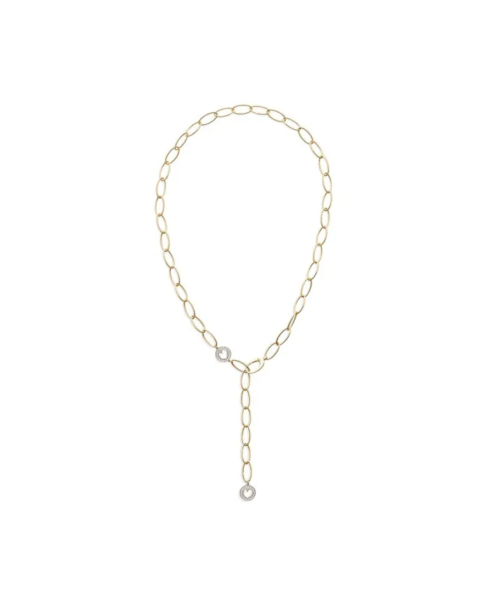 Collana Chantecler in Oro Giallo con Maglie Ovali e Diamanti