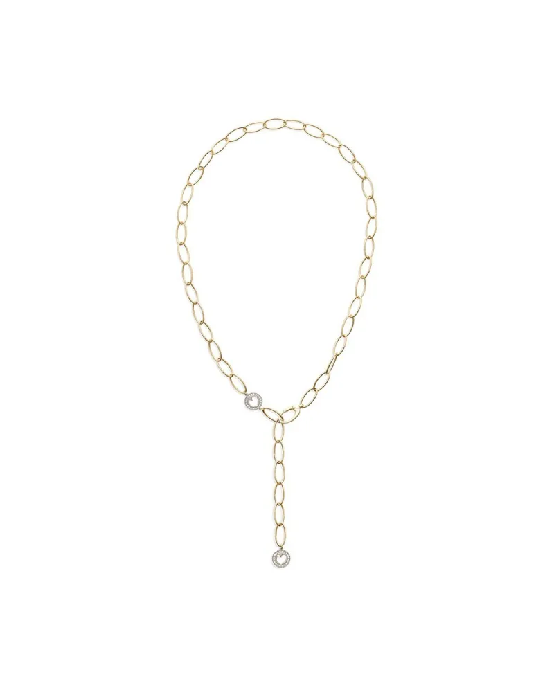 Collana Chantecler in Oro Giallo con Maglie Ovali e Diamanti