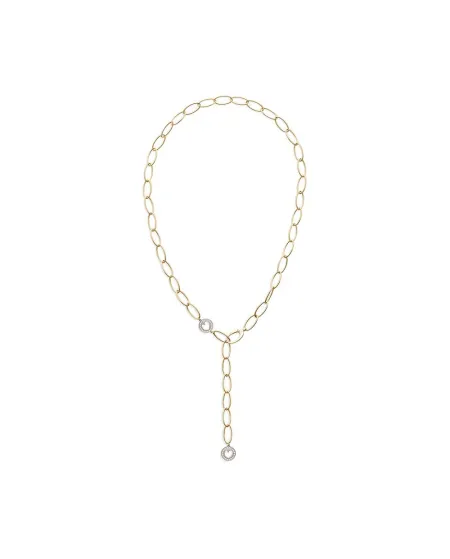 Collier Chantecler en or jaune avec maillons ovales et diamants