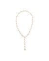 Chantecler Yellow Gold Necklace with Oval Links and Diamonds