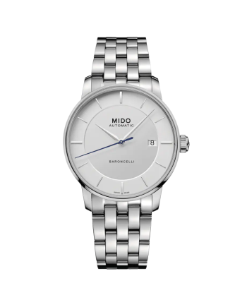 Orologio Mido Baroncelli Signature con Cinturino in Acciaio e Quadrante Argento