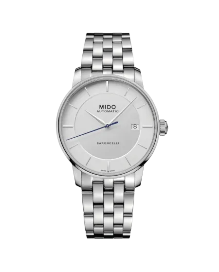 Orologio Mido Baroncelli Signature con Cinturino in Acciaio e Quadrante Argento
