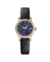 Mido Baroncelli Lady Twenty Five Montre pour femme en PVD avec cadran bleu, diamants et bracelet en cuir