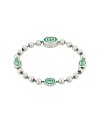 Bracciale Gucci Interlocking in Argento con Catena Boule Logo Doppia G Smaltato