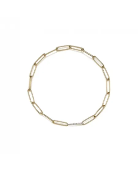 Bracelet Chantecler en or jaune avec maillons ovales et diamants
