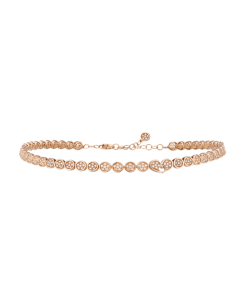 Collier ras-de-cou Chantecler en or rose pailleté avec diamants blancs