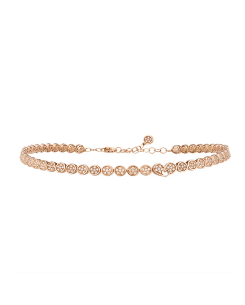 Chantecler Rose Gold Paillette Choker with White Diamonds