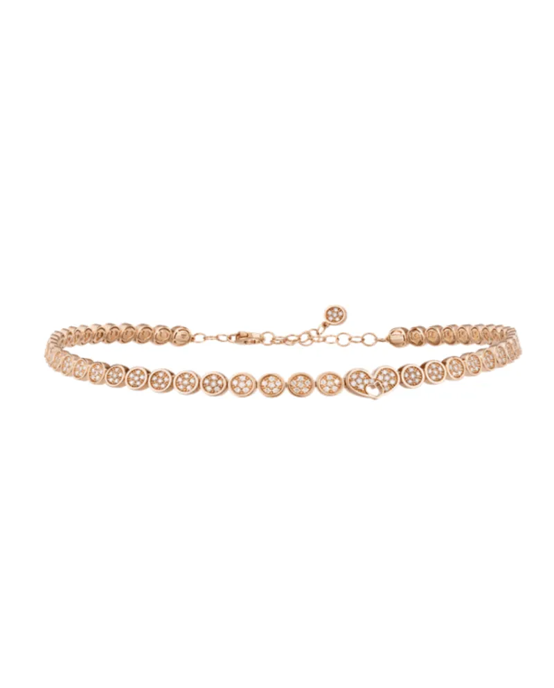 Choker Chantecler Paillettes in Oro Rosa con Diamanti Bianchi