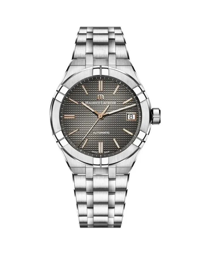 Orologio Maurice Lacroix Aikon Automatic 39 mm con Quadrante Antracite e Bracciale in Acciaio