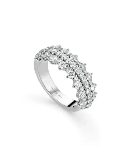 Anello Buonocore Wave 2.0 in Oro Bianco con Diamanti