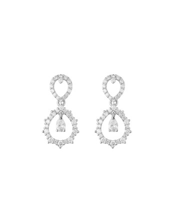 Orecchini Pendenti Buonocore Classic Drops 3.0 Amore in Oro Bianco con Diamanti