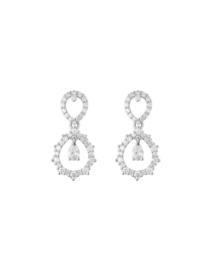 Orecchini Pendenti Buonocore Classic Drops 3.0 Amore in Oro Bianco con Diamanti