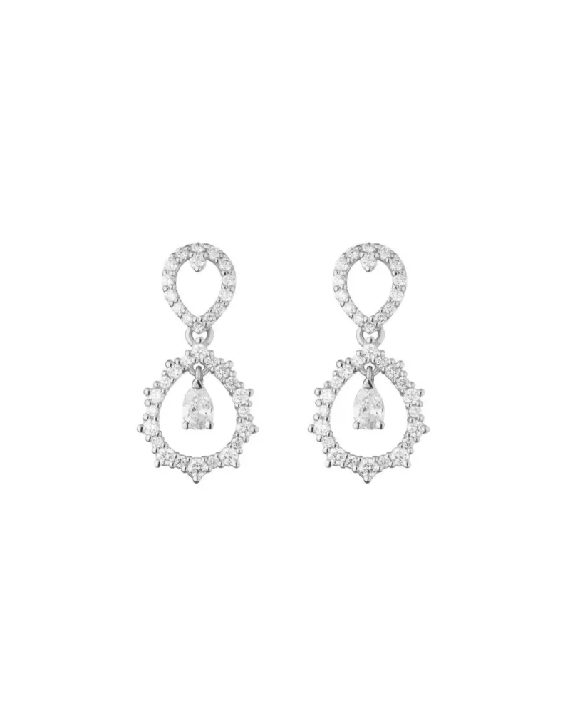 Orecchini Pendenti Buonocore Classic Drops 3.0 Amore in Oro Bianco con Diamanti