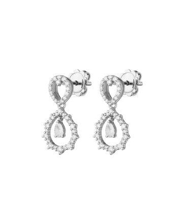 Orecchini Pendenti Buonocore Classic Drops 3.0 Amore in Oro Bianco con Diamanti