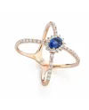 Anello Buonocore Forever 2.0 in Oro Rosa con Diamanti e Zaffiro Blu