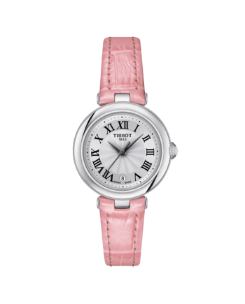 Orologio Tissot Bellissima Small Lady con Quadrante Bianco e Cinturino in Pelle Rosa