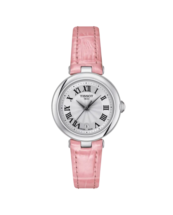 Orologio Tissot Bellissima Small Lady con Quadrante Bianco e Cinturino in Pelle Rosa
