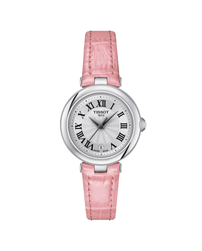 Orologio Tissot Bellissima Small Lady con Quadrante Bianco e Cinturino in Pelle Rosa