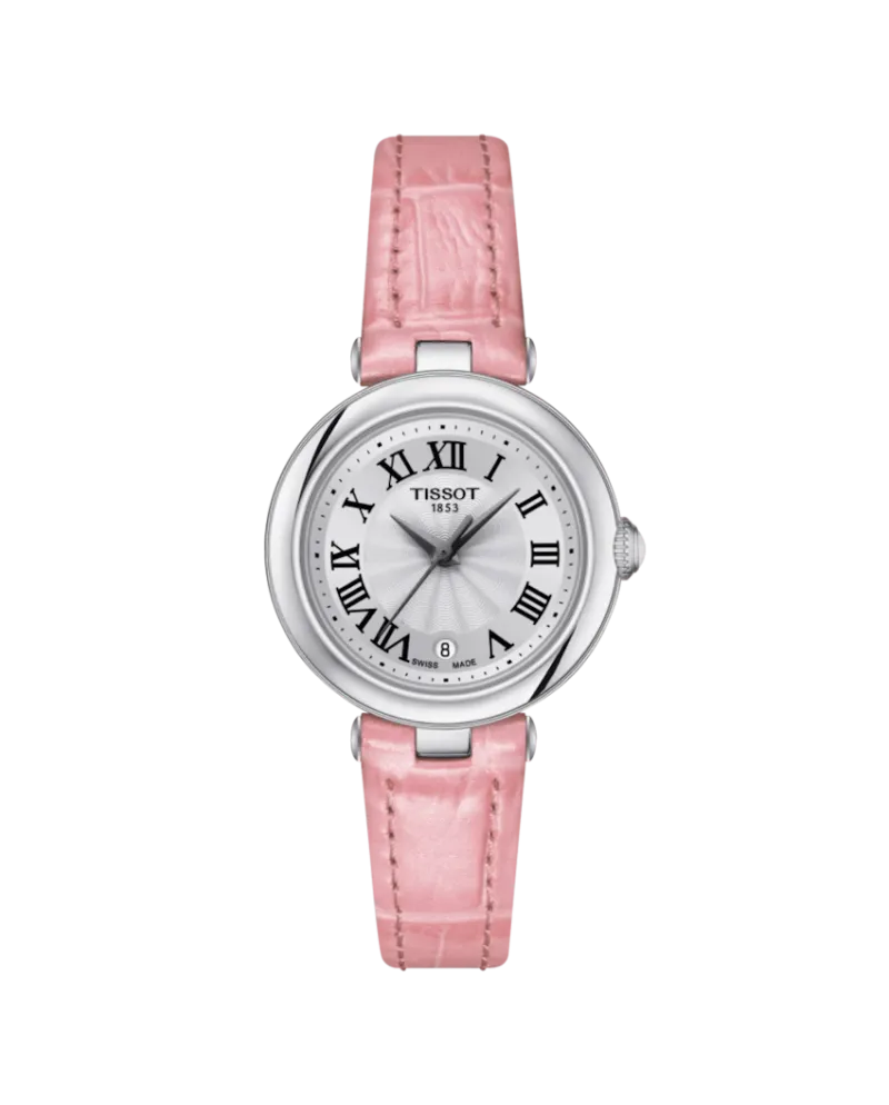 Orologio Tissot Bellissima Small Lady con Quadrante Bianco e Cinturino in Pelle Rosa