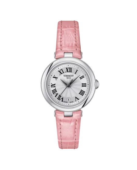 Orologio Tissot Bellissima Small Lady con Quadrante Bianco e Cinturino in Pelle Rosa