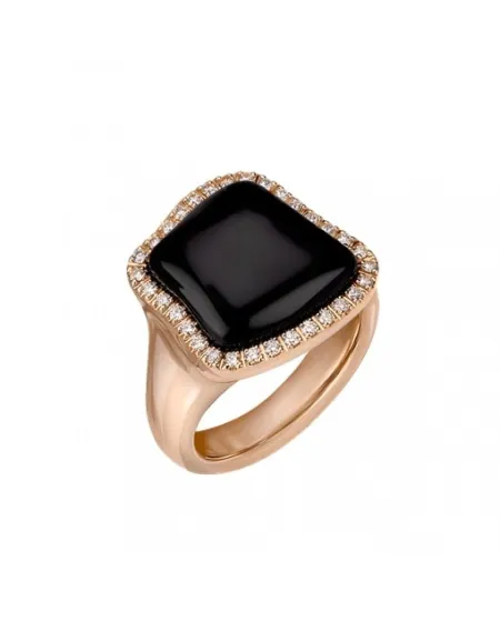 Chantecler Enchantè Ring in Rose Gold with Diamonds and Onyx