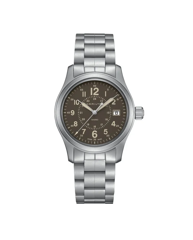 Orologio al quarzo Hamilton Khaki Field quadrante beige e cinturino acciaio  | Gioielleria Casella | Orologi al quarzo