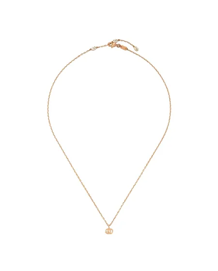 Gucci GG Running Necklace in Rose Gold with Double G Pendant