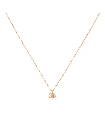 Collier Gucci GG Running en or rose avec pendentif double G