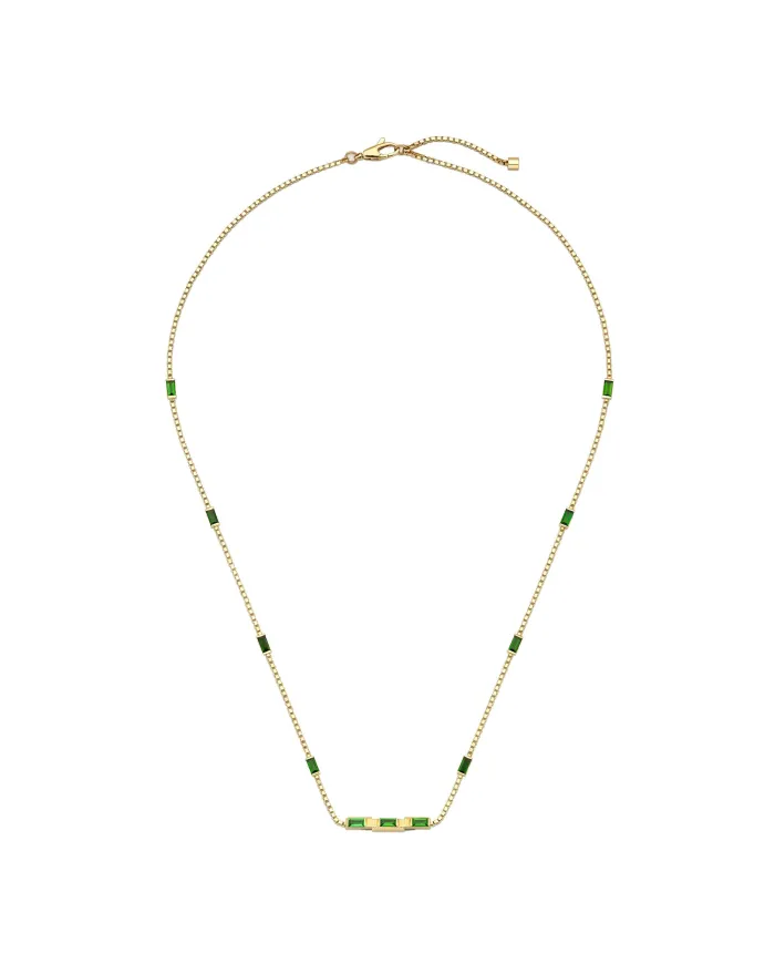 Gucci Link to Love Necklace in Yellow Gold with Tourmalines