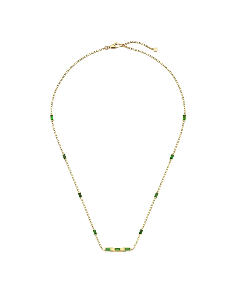 Gucci Link to Love Necklace in Yellow Gold with Tourmalines