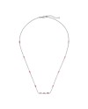 Gucci Link to Love Necklace in White Gold with Rubellite
