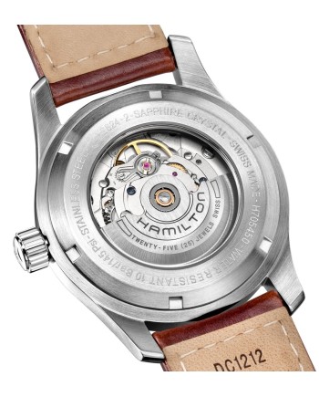 Orologio automatico Hamilton Khaki Field auto acciaio e pelle marrone