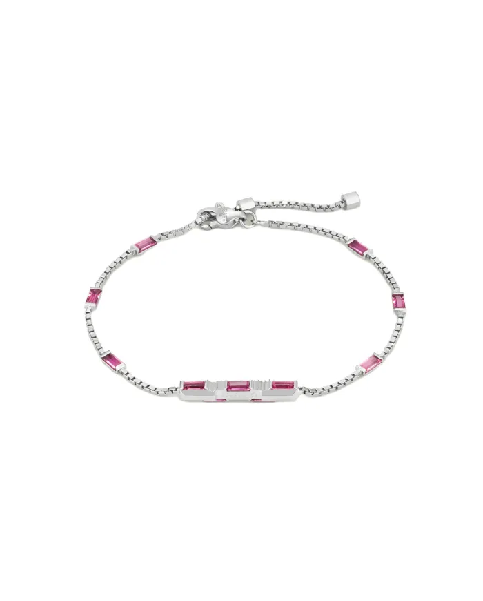 Bracciale Gucci Link to Love in Oro Bianco con Rubellite