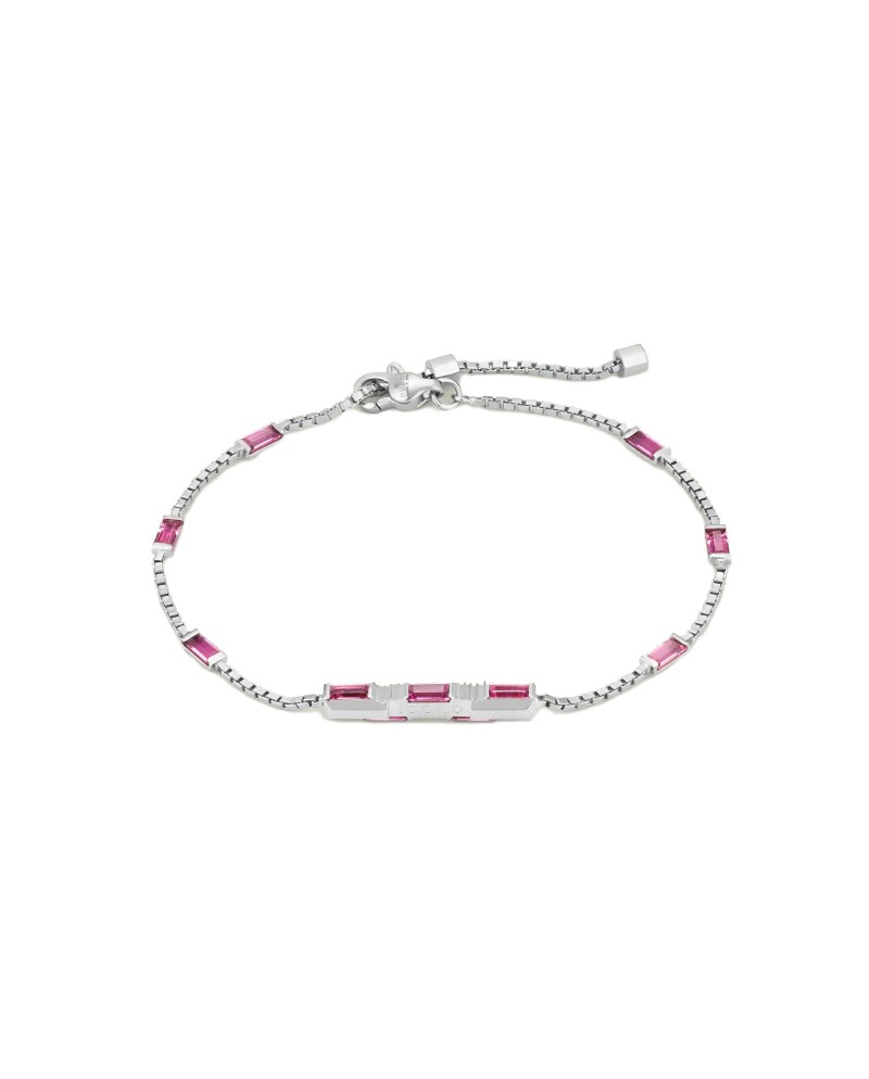 Bracciale Gucci Link to Love in Oro Bianco con Rubellite