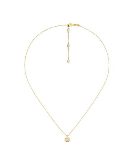 Gucci GG Running Necklace in Yellow Gold with Double G Pendant