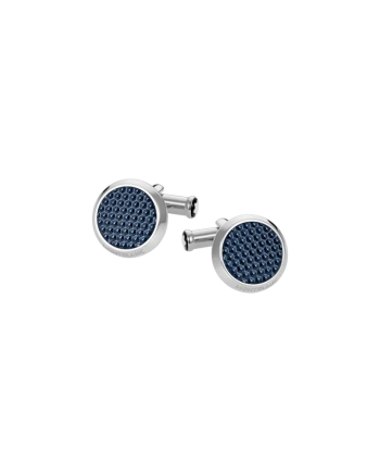 Gemelli Montblanc Meisterstuck in Acciaio con Inserto Lacca Blu