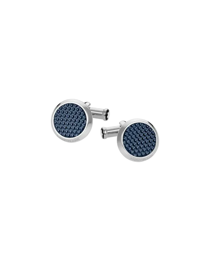 Gemelli Montblanc Meisterstuck in Acciaio con Inserto Lacca Blu