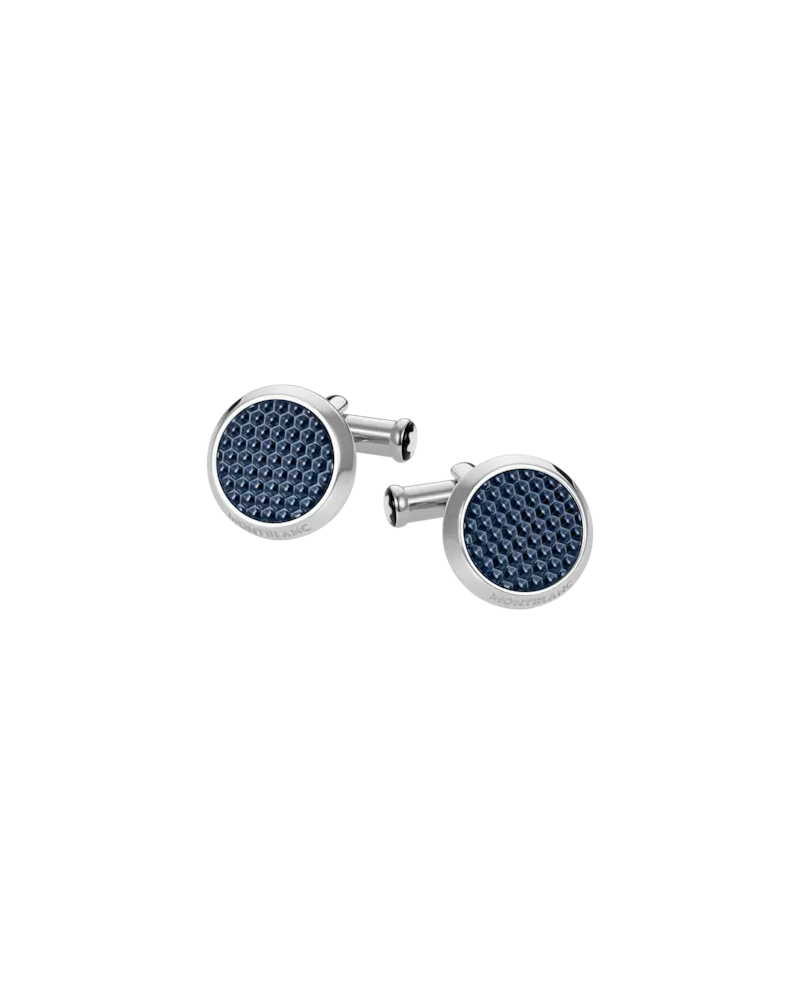 Gemelli Montblanc Meisterstuck in Acciaio con Inserto Lacca Blu