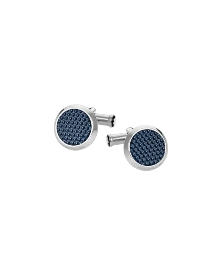 Gemelli Montblanc Meisterstuck in Acciaio con Inserto Lacca Blu