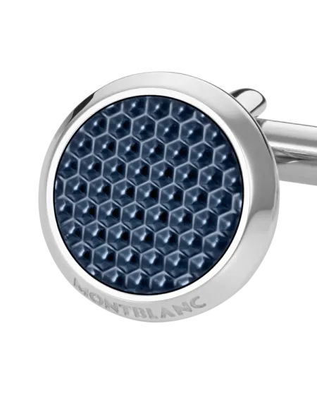 Gemelli Montblanc Meisterstuck in Acciaio con Inserto Lacca Blu