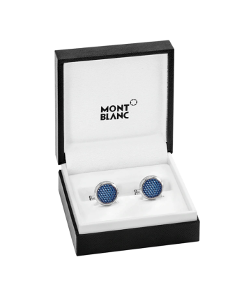 Gemelli Montblanc Meisterstuck in Acciaio con Inserto Lacca Blu