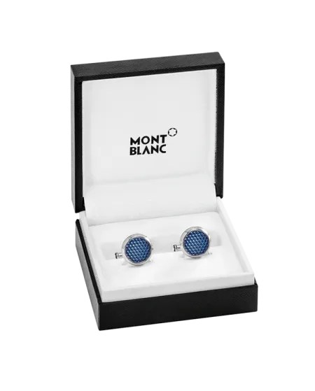 Gemelli Montblanc Meisterstuck in Acciaio con Inserto Lacca Blu