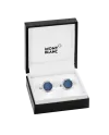 Gemelli Montblanc Meisterstuck in Acciaio con Inserto Lacca Blu